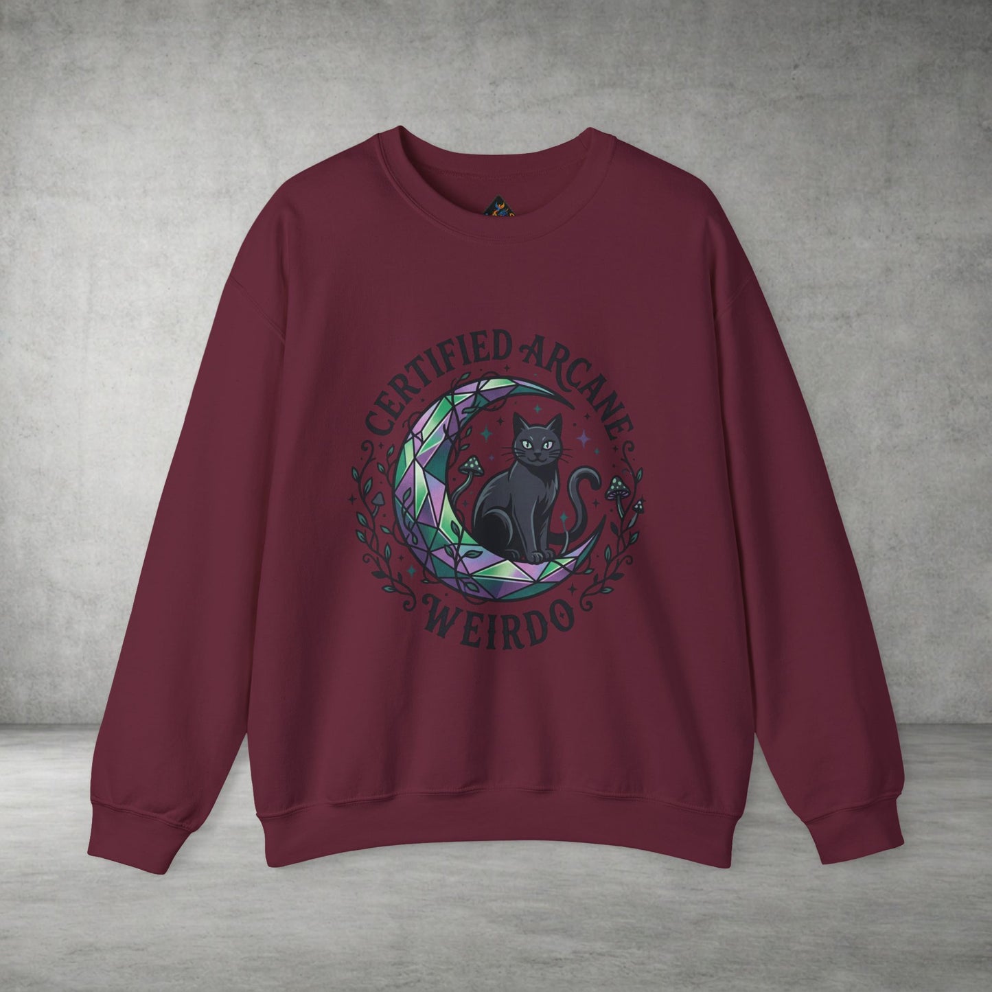 Certified Arcane Weirdo Crewneck Sweatshirt | witchy goblincore celestial