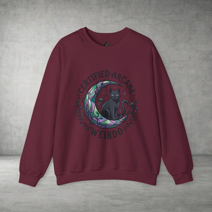 Certified Arcane Weirdo Crewneck Sweatshirt | witchy goblincore celestial