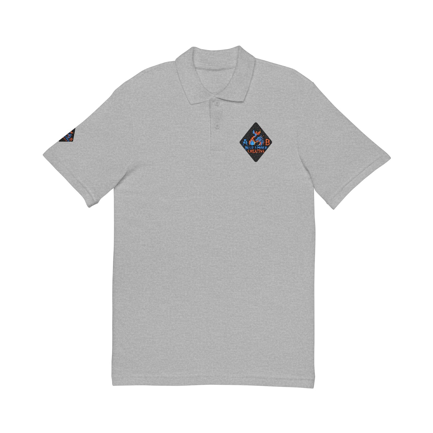 A Blue Ember Creative - Embroidered Diamond Floral Polo Shirt