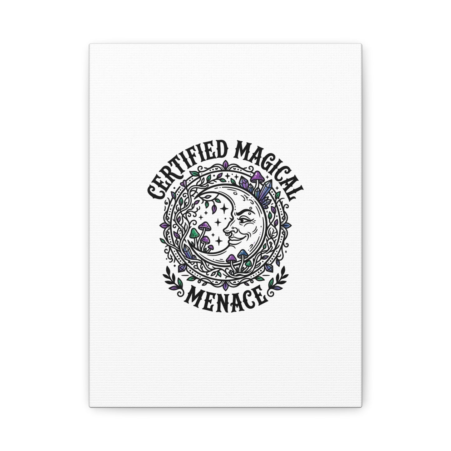 Certified Magical Menace Canvas | witchy goblincore celestial art