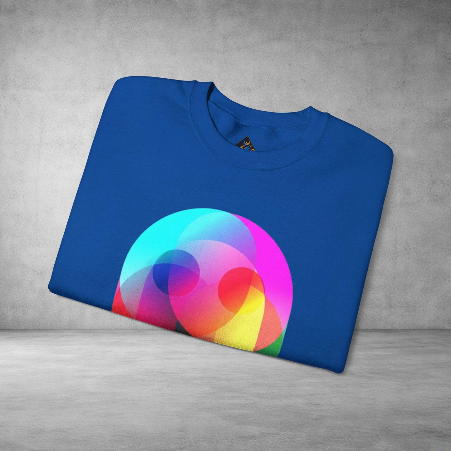 Crewneck Sweatshirt — Colourful Overlap Ghost Art Graphic
