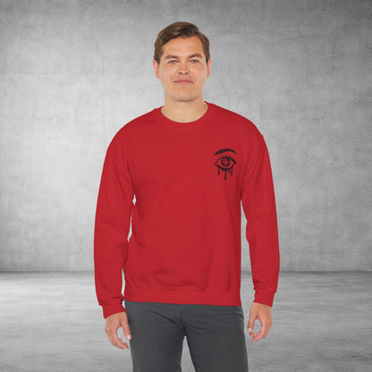 Crewneck Sweatshirt — 'Wake Yo Game Up, Let’s Game' Dripping Eye Gamer Design