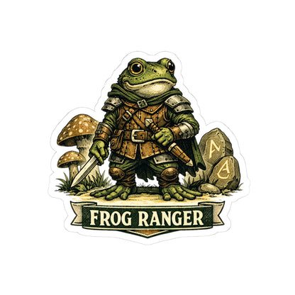 Frog Ranger Kiss-Cut Sticker — Cute RPG Amphibian Adventurer Vinyl Decal