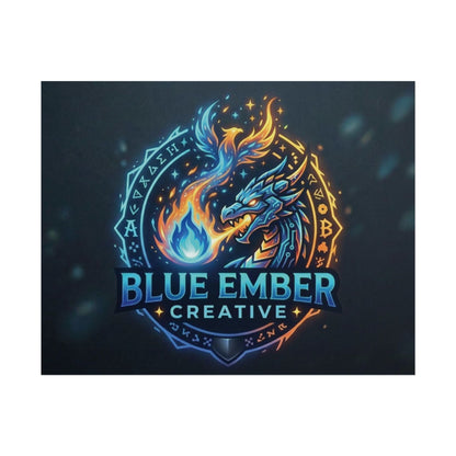 A Blue Ember Creative - Rolled Poster — Blue Ember Creative Dragon Logo Art