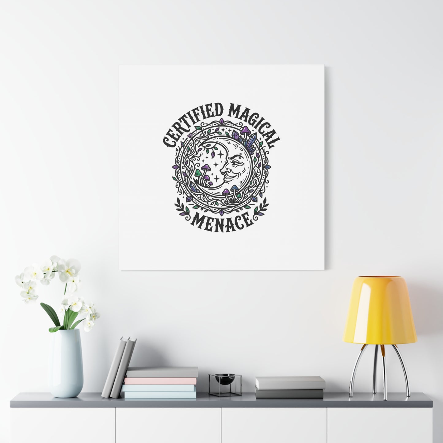 Certified Magical Menace Canvas | witchy goblincore celestial art