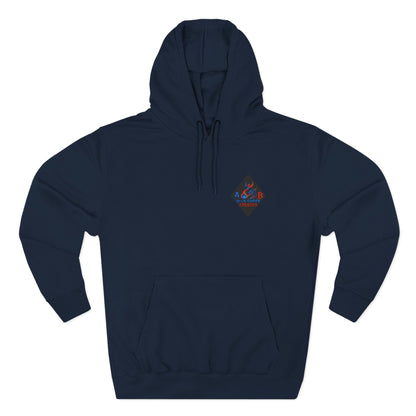 A Blue Ember Creative Geometric Diamond Hoodie — Small Chest Logo Pullover