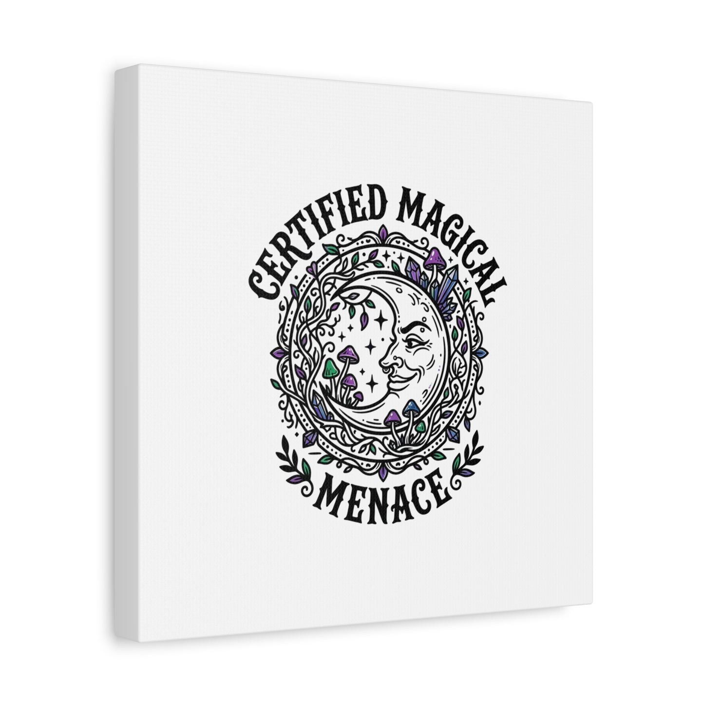 Certified Magical Menace Canvas | witchy goblincore celestial art