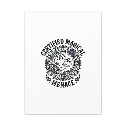 Certified Magical Menace Canvas | witchy goblincore celestial art