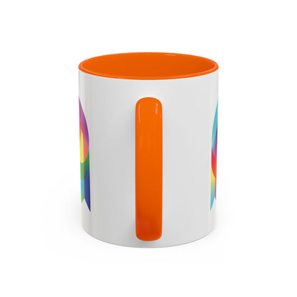 Rainbow Geometric Ghost Coffee Mug – Colorful Retro Pop Art Accent Mug (11/15oz)