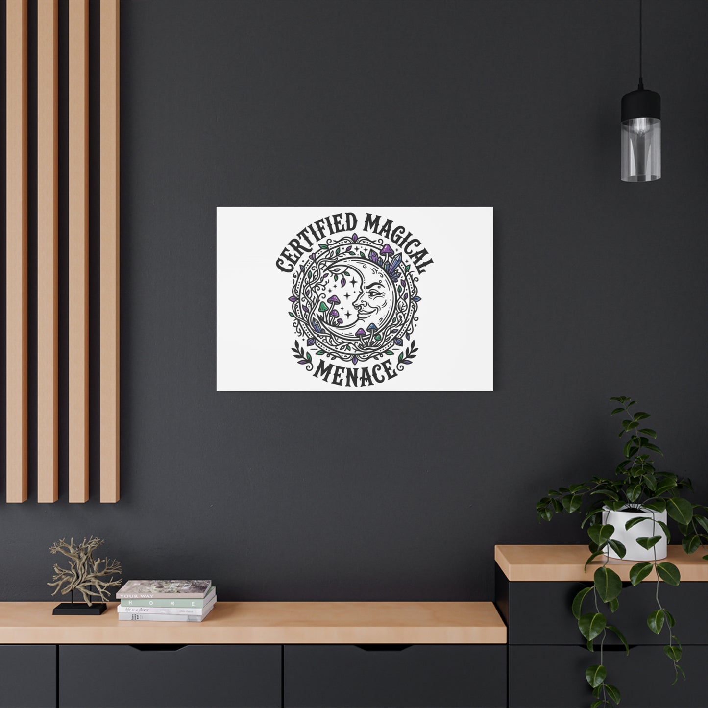 Certified Magical Menace Canvas | witchy goblincore celestial art