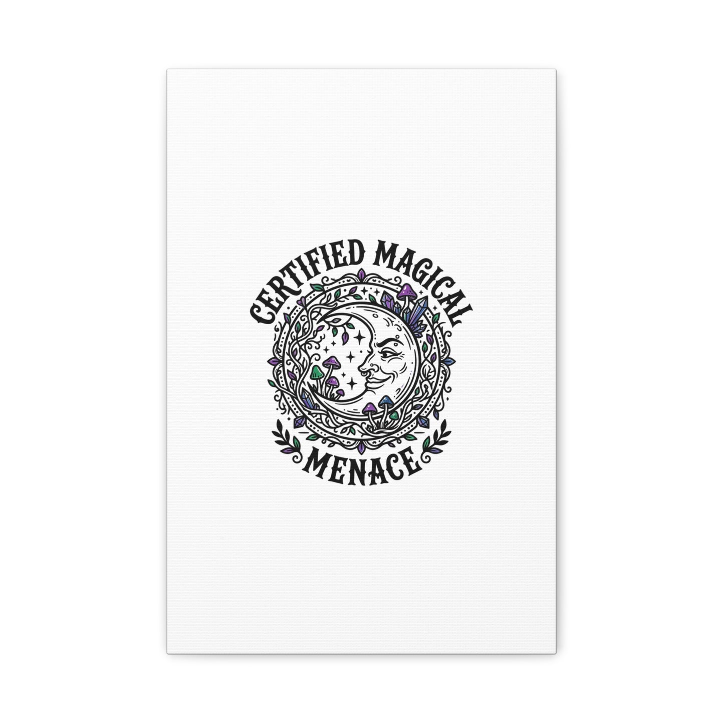 Certified Magical Menace Canvas | witchy goblincore celestial art
