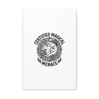 Certified Magical Menace Canvas | witchy goblincore celestial art