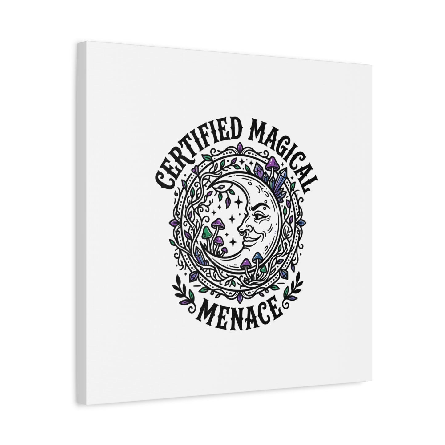 Certified Magical Menace Canvas | witchy goblincore celestial art