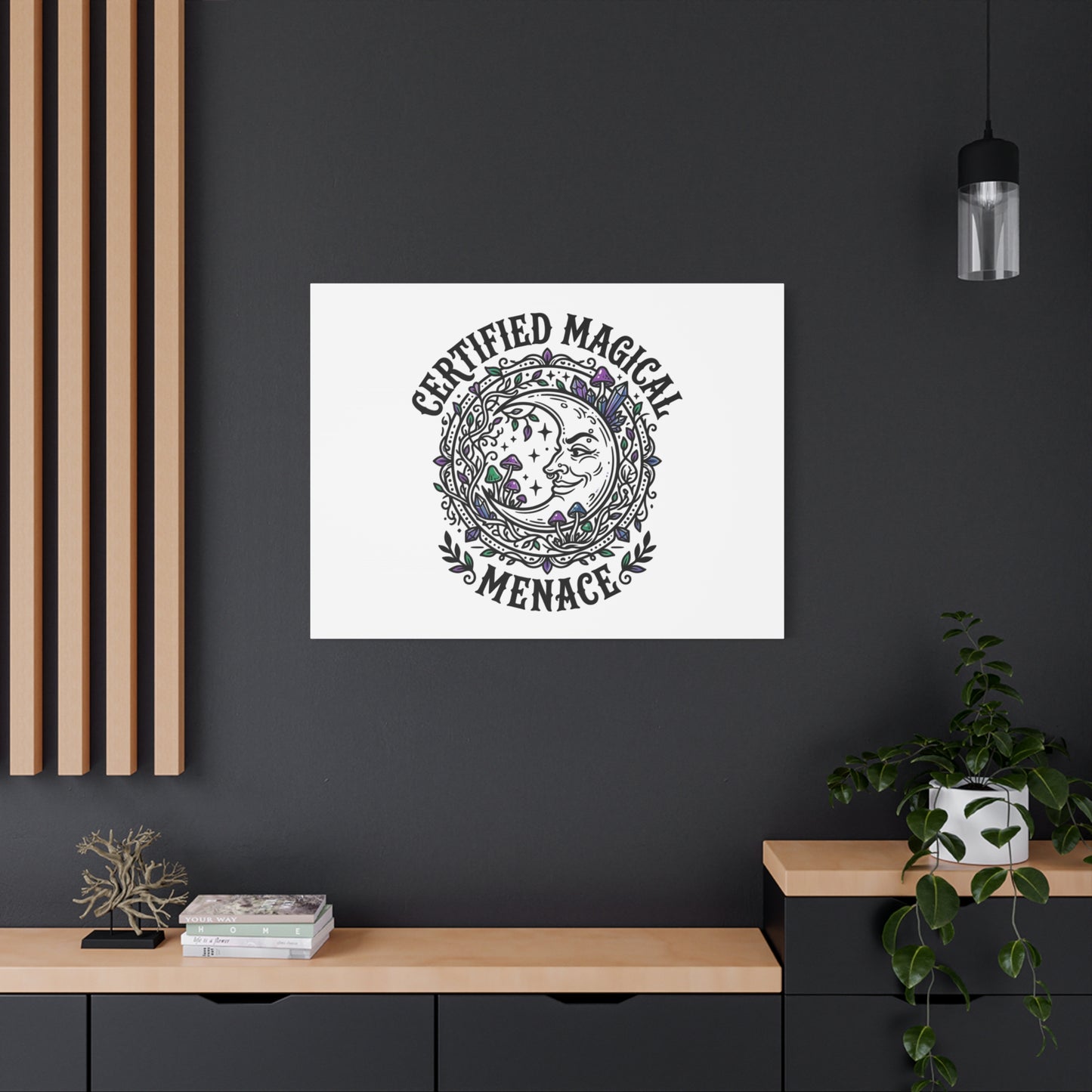 Certified Magical Menace Canvas | witchy goblincore celestial art