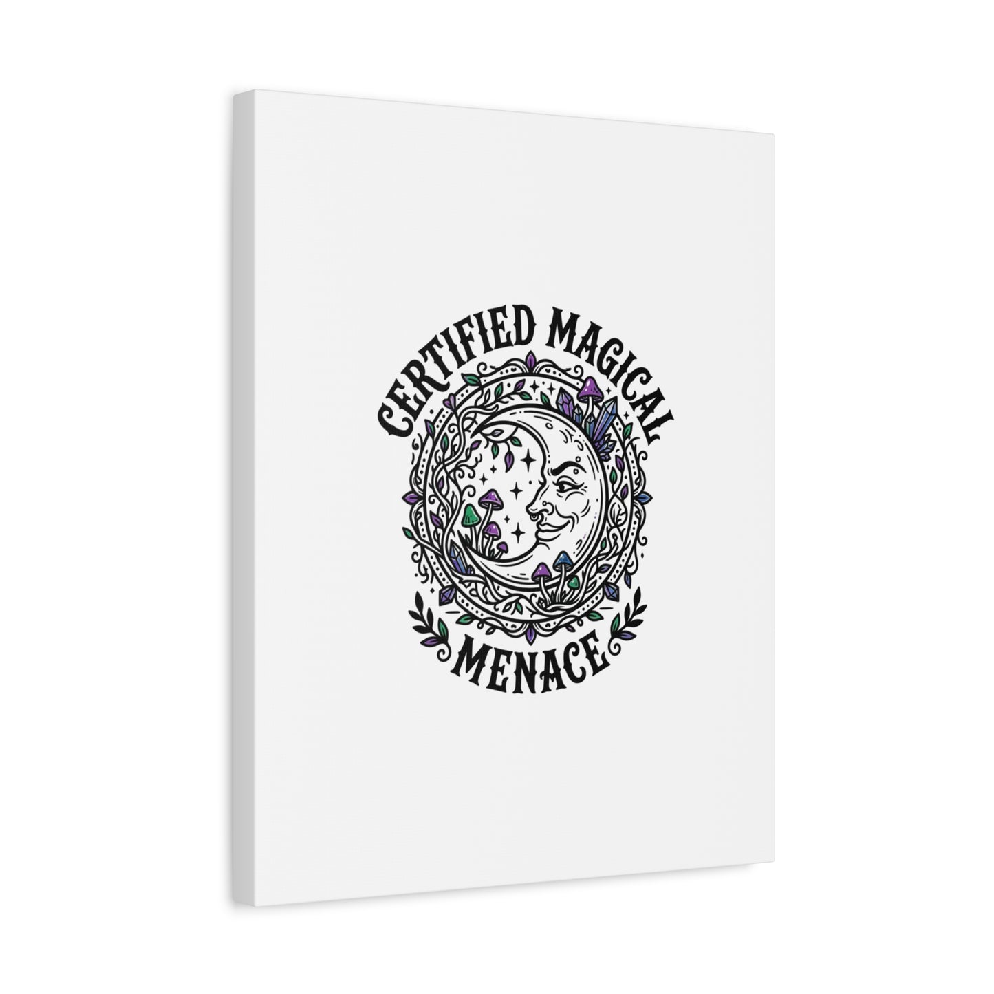 Certified Magical Menace Canvas | witchy goblincore celestial art