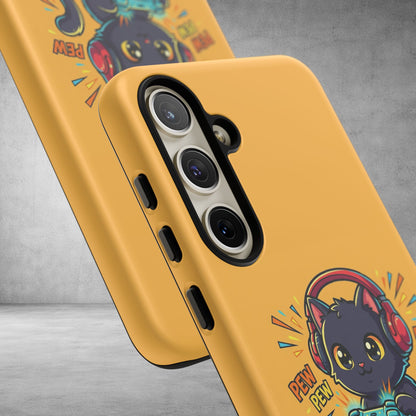 Cute Gamer Cat Phone Case - 'Pew Pew' Controller Design