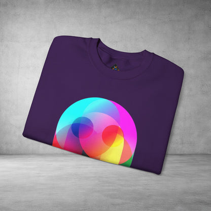 Crewneck Sweatshirt — Colourful Overlap Ghost Art Graphic