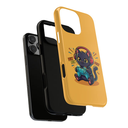 Cute Gamer Cat Phone Case - 'Pew Pew' Controller Design