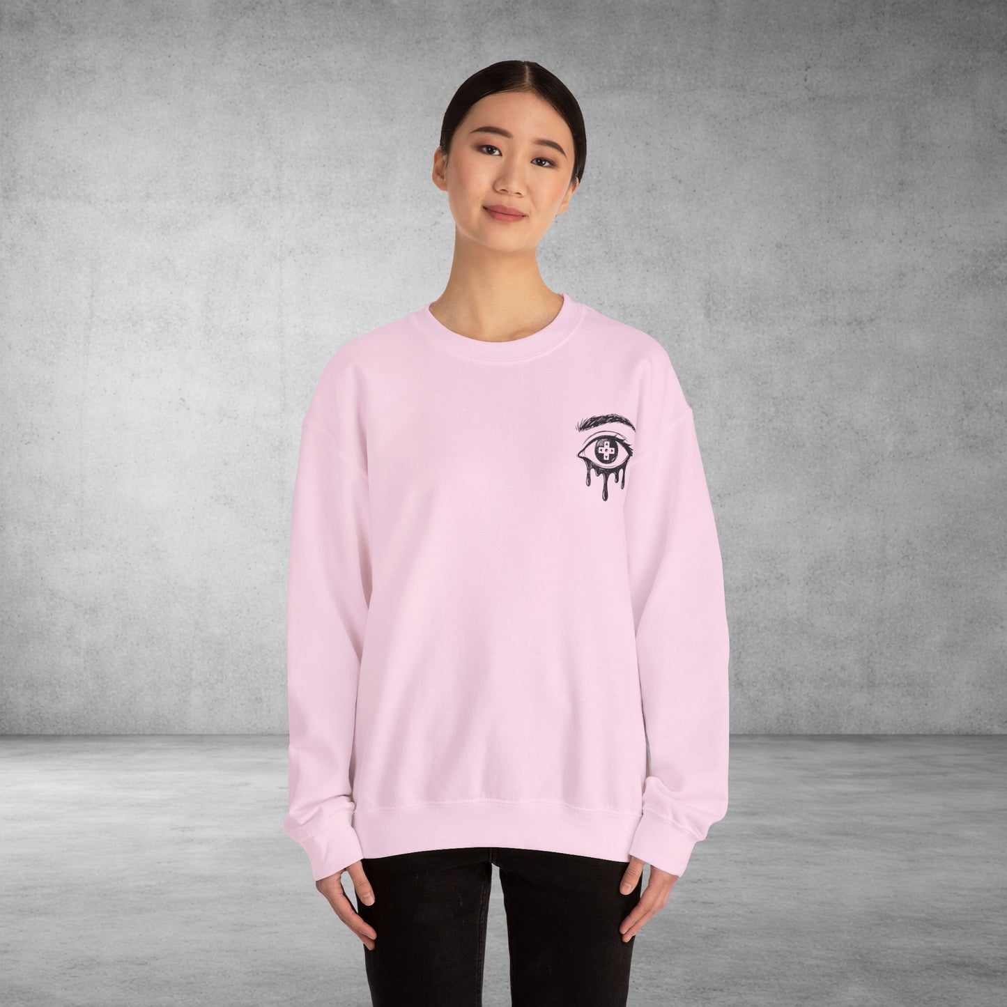 Crewneck Sweatshirt — 'Wake Yo Game Up, Let’s Game' Dripping Eye Gamer Design