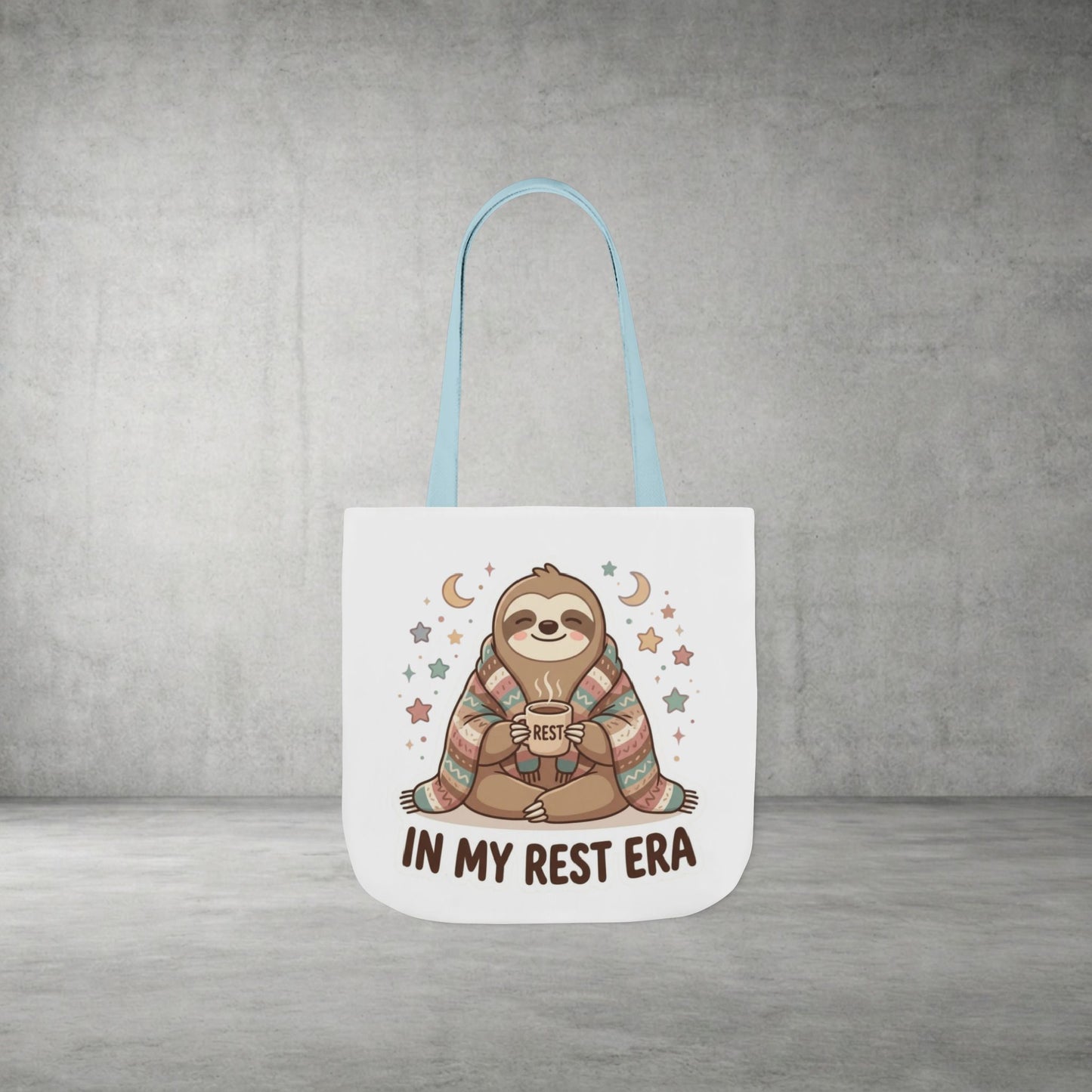 Tote Bag — 'In My Rest Era' Cute Sloth Canvas Tote for Cozy Self-Care Gifts