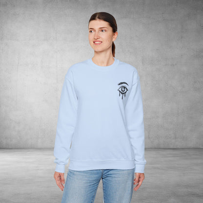 Crewneck Sweatshirt — 'Wake Yo Game Up, Let’s Game' Dripping Eye Gamer Design