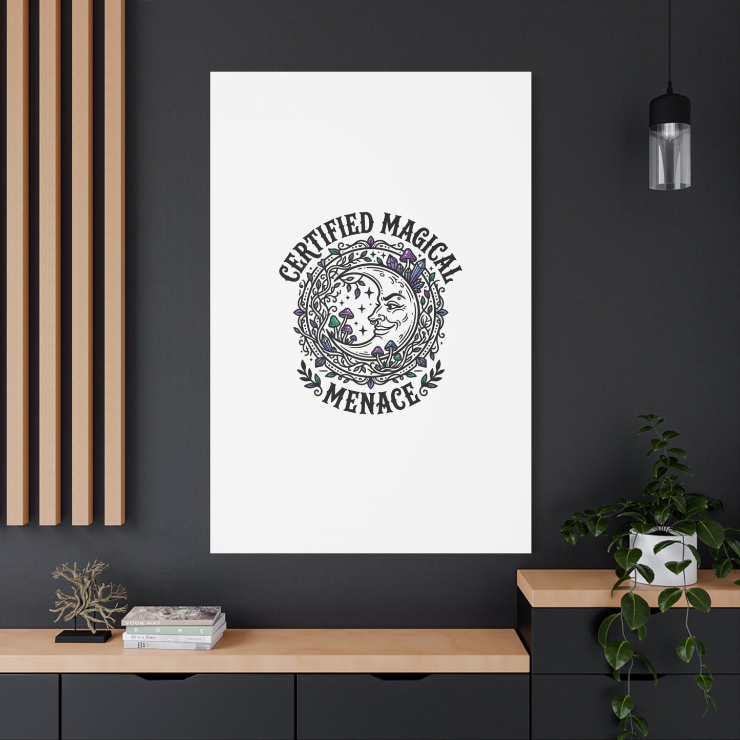 Certified Magical Menace Canvas | witchy goblincore celestial art