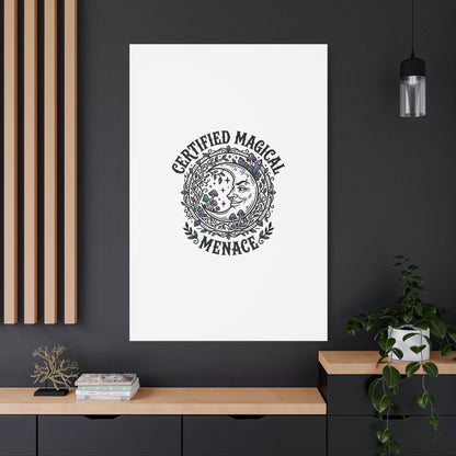 Certified Magical Menace Canvas | witchy goblincore celestial art