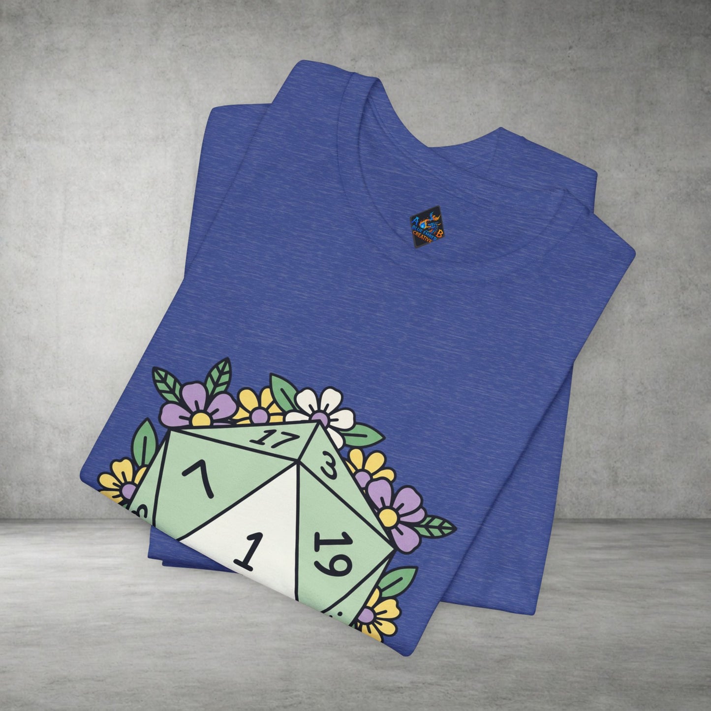 D20 Floral Dice Tee — Pastel RPG Gamer T-Shirt