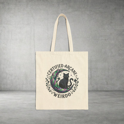 Certified Arcane Weirdo Tote | witchy goblincore chaos energy, celestial crystals