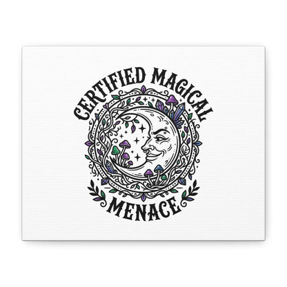 Certified Magical Menace Canvas | witchy goblincore celestial art