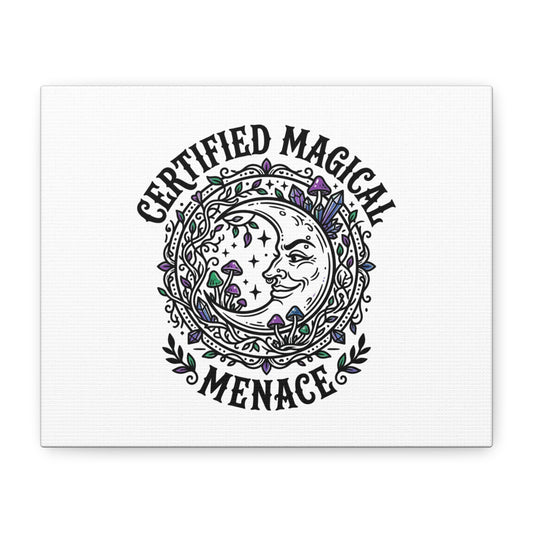 Certified Magical Menace Canvas | witchy goblincore celestial art
