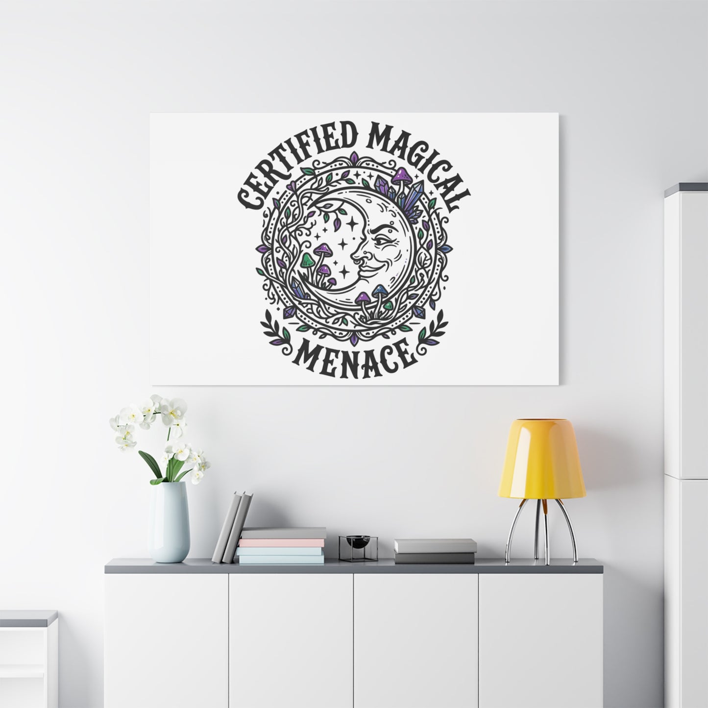 Certified Magical Menace Canvas | witchy goblincore celestial art
