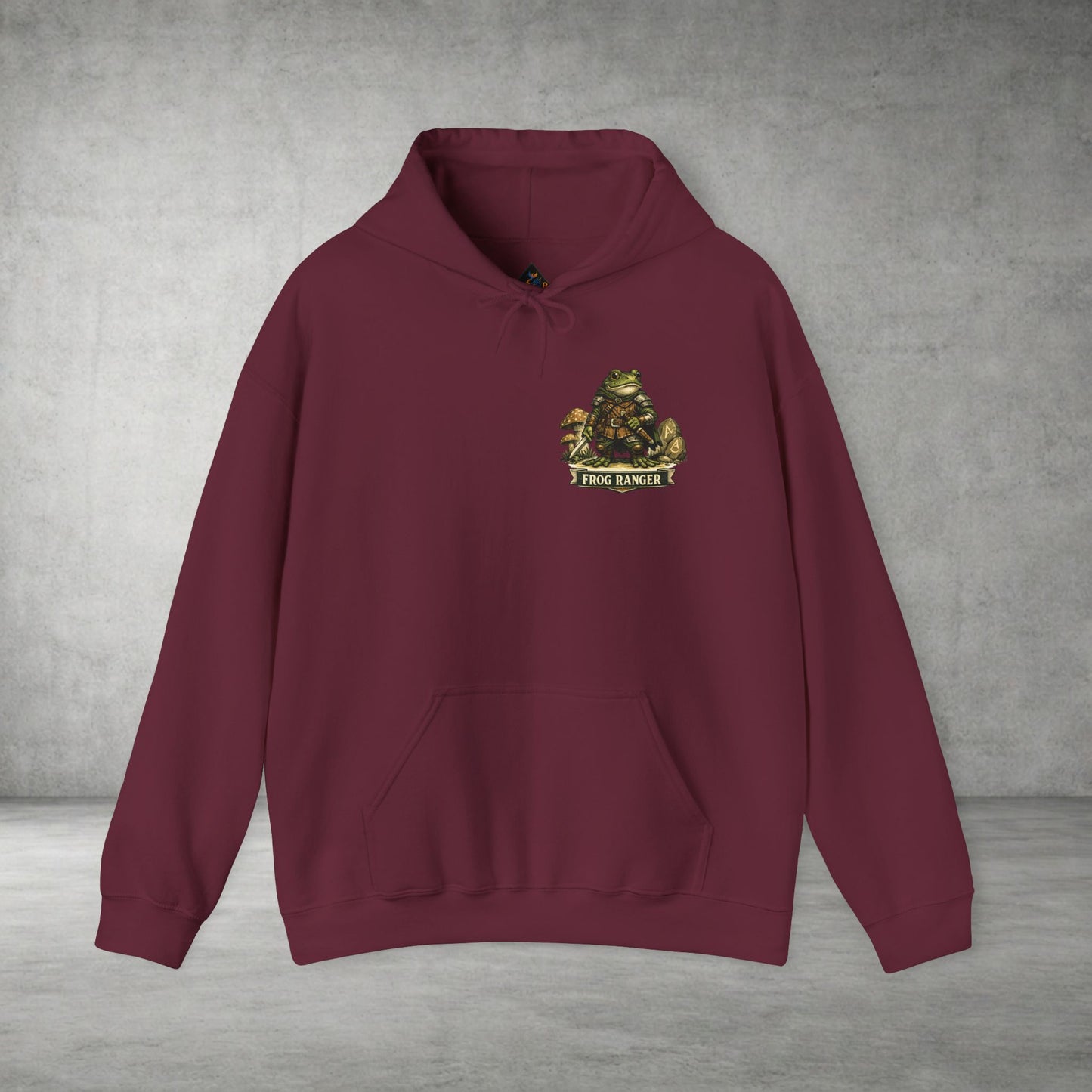 Adventure Frog Hoodie — Whimsical Forest Gnome Patch Sweatshirt