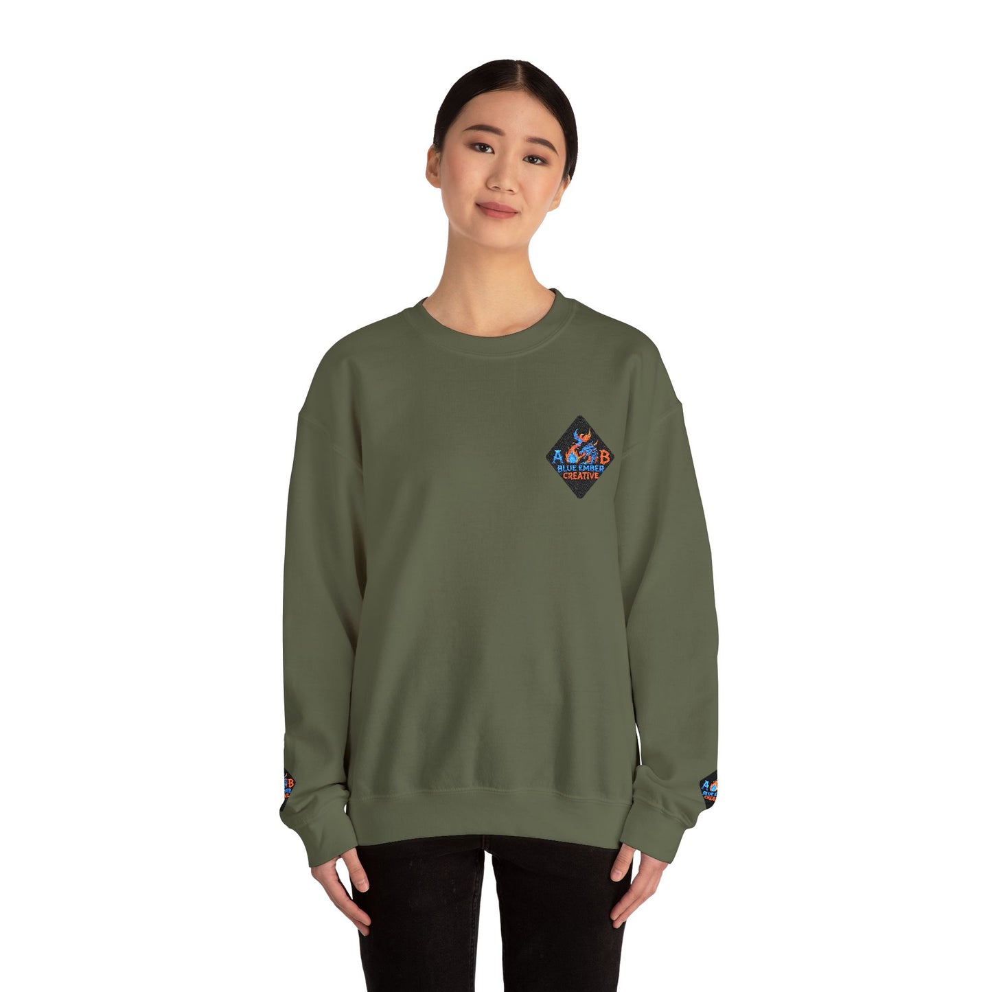 A Blue Ember Patch Crewneck Sweatshirt