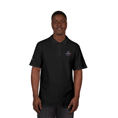 A Blue Ember Creative - Embroidered Diamond Floral Polo Shirt