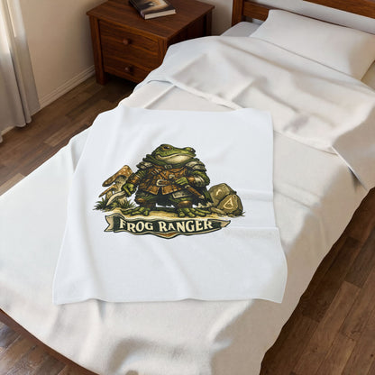 Frog Ranger Plush Blanket — Velveteen Cozy Fantasy Throw