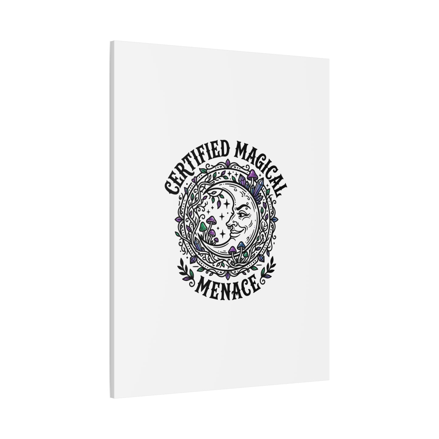 Certified Magical Menace Canvas | witchy goblincore celestial art