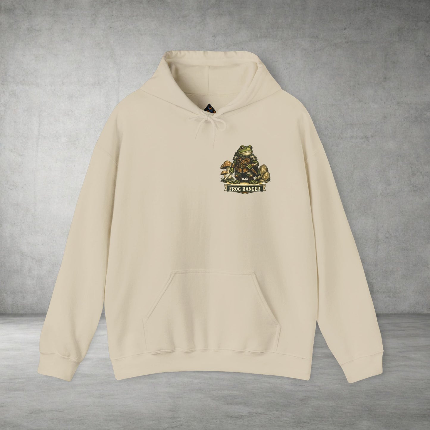 Adventure Frog Hoodie — Whimsical Forest Gnome Patch Sweatshirt