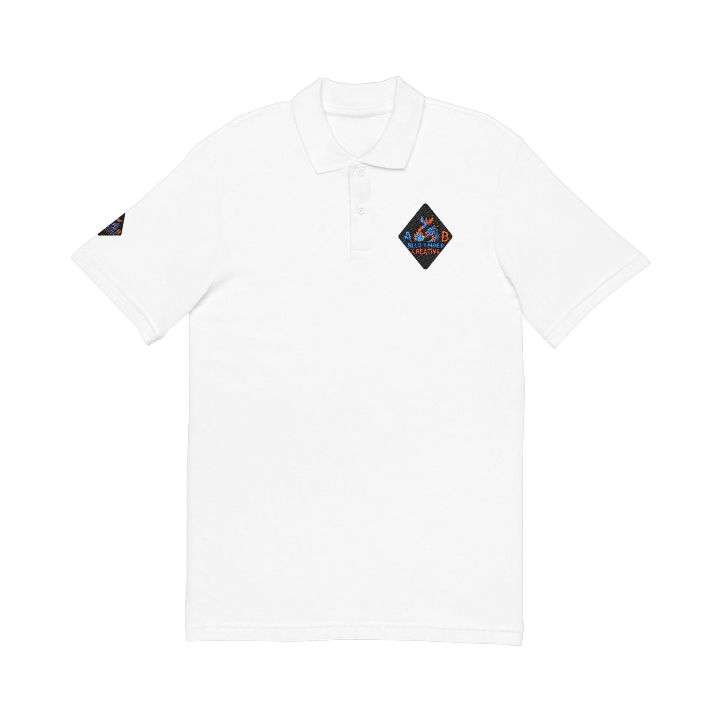 A Blue Ember Creative - Embroidered Diamond Floral Polo Shirt